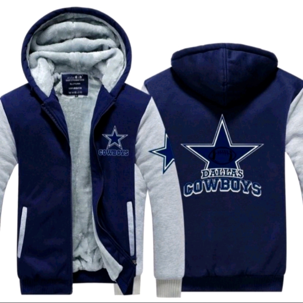 Cowboys hoodie size Large. Blue and gray